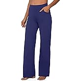 VOOVEEYA Wide Leg Pants for Women, Yoga Pants with Pockets High Waist Casual Straight Dress Pants Petite/Tall/Regular