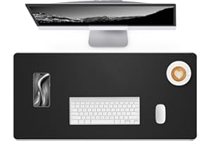 Lllunimon Leather Desk Pad Mat Protector Large Mouse Pad Non-Slip Table Pad Blotter Computer Laptop Keyboard Mouse Mat Waterp