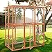 JAXPETY Large Wooden Outdoor Pet Cat House Enclosure Catio Cage Dog Kennel Parrot Cage, Outdoor Indoor Activity for Small Animals w/ 6 Platforms, Weatherproof Roof, Doors Lounge