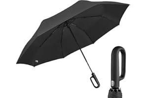 LEAGERA Compact Small Travel Umbrella - Arc 46 Inch, Automatic Umbrella Folding Umbrella with Novelty Carabiner Handle（Buckle design, Portable & Lightweight Umbrella's for Rain&Sun