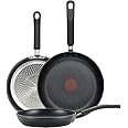 T-fal Experience Non Stick Fry Pan Set 3 Piece, 8, 10.25, 12 Inch Induction Oven Broiler Safe 400F, Cookware, Kitchen Cooking Set, Pots and Pans, Skillets, Frying Pans, Dining, Dishwasher Safe, Black