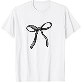 Black Bow Coquette Girly Aesthetic T-Shirt