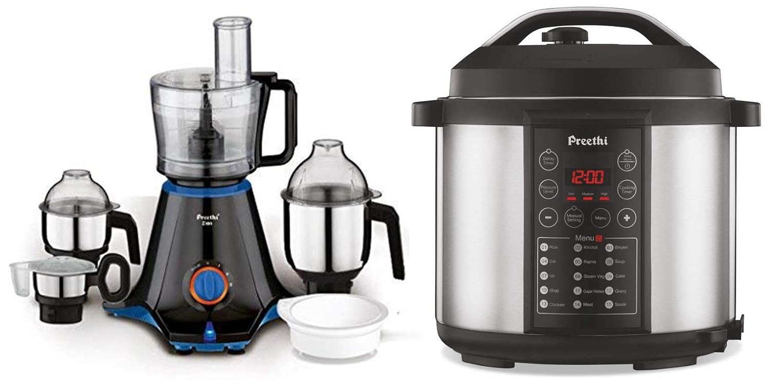 Buy Preethi Zion MG227 750Watt Mixer Grinder with 4 Jars (Black