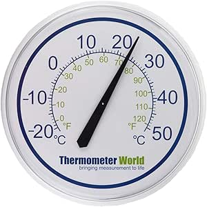 Termómetro de jardín grande de 300 mm para paredes interiores o