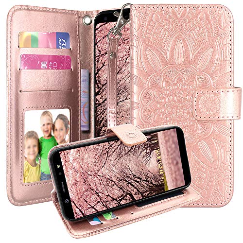 LG Q7 Case, LG Q7 Plus Case, Harryshell Kickstand Flip PU Leather Protective Wallet Case Cover with Card Slots Wrist Strap for LG Q7+/LG Q7 Alpha/Q7a (Rose Gold) LG Q7 Case, LG Q7 Plus Case, Harryshell Kickstand Flip PU Leather Protective Wallet Case Cover with Card Slots Wrist Strap for LG Q7+/LG Q7 Alpha/Q7a (Rose Gold)