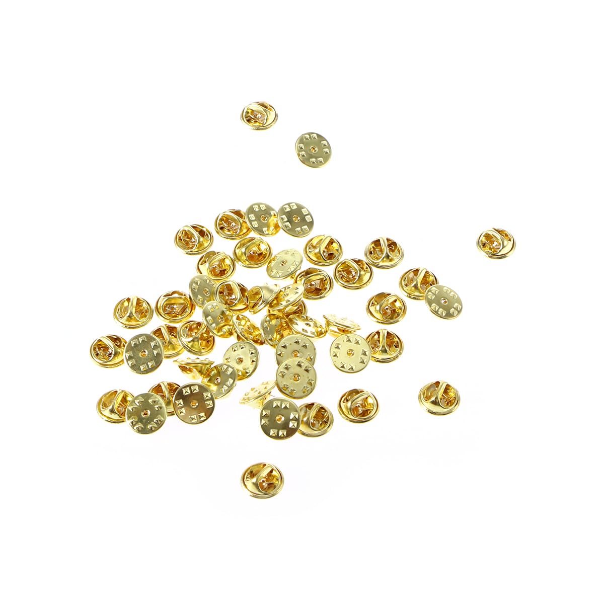 ULTNICE Metal Pin Back Butterfly Clutch 50Pcs Brass Replacement Backs for Lapel Pins Tie Tacks Insignia Badge Clasp Holders