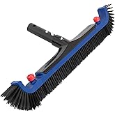 POOLAZA 20'' Pool Brush, Curved Ends Pool Brush Head for Inground Pools with BPT Bristles & EZ Clip, Premium Pool Brushes for Cleaning Pool Walls & Floors, Heavy Duty High-Efficiency Pool Scrub Brush