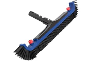 POOLAZA 20'' Pool Brush, Curved Ends Pool Brush Head for Inground Pools with BPT Bristles & EZ Clip, Premium Pool Brushes for Cleaning Pool Walls & Floors, Heavy Duty High-Efficiency Pool Scrub Brush