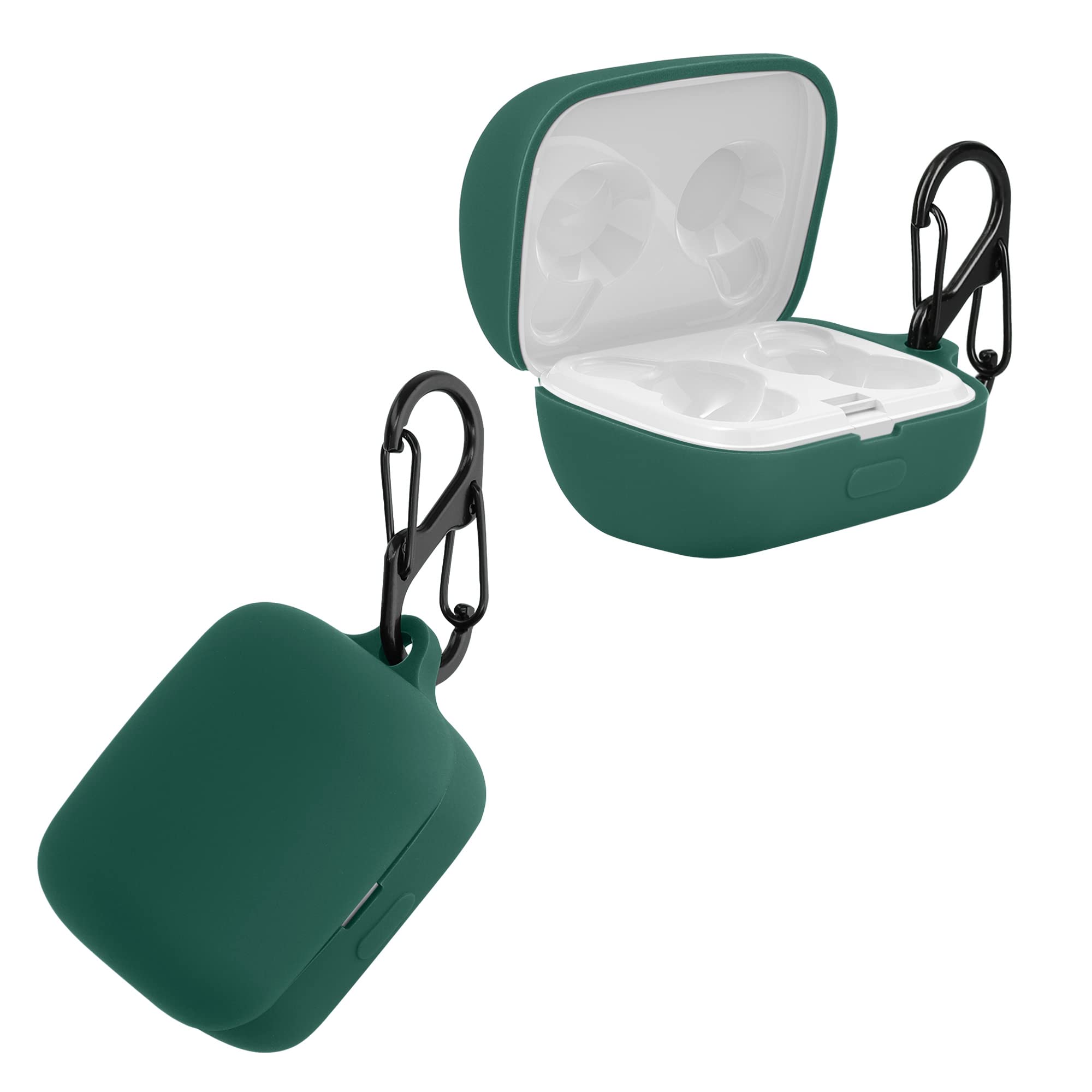 kwmobile Case Compatible with Sony LinkBuds WF-L900 Case - Silicone Cover Holder for Earbuds - Dark Green