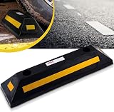 Pyle Car Wheel Stopper Blocks 2 Pack Heavy Duty Rubber Parking Curb Ramp view 6