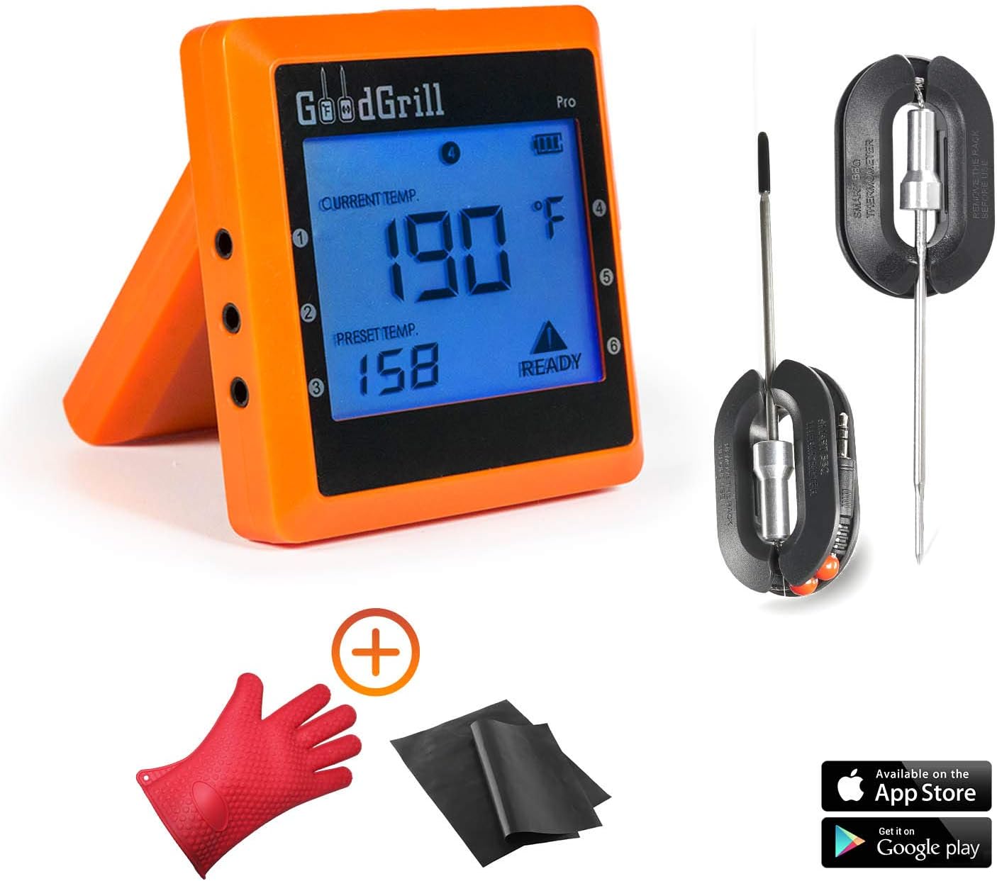 GOOD GRILL Wireless Meat Thermometer with Dual Stainless