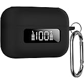 Geiomoo Silicone Case for TOZO NC3, Soft Flexible Scratch Resistant Protective Cover with Carabiner (Black)