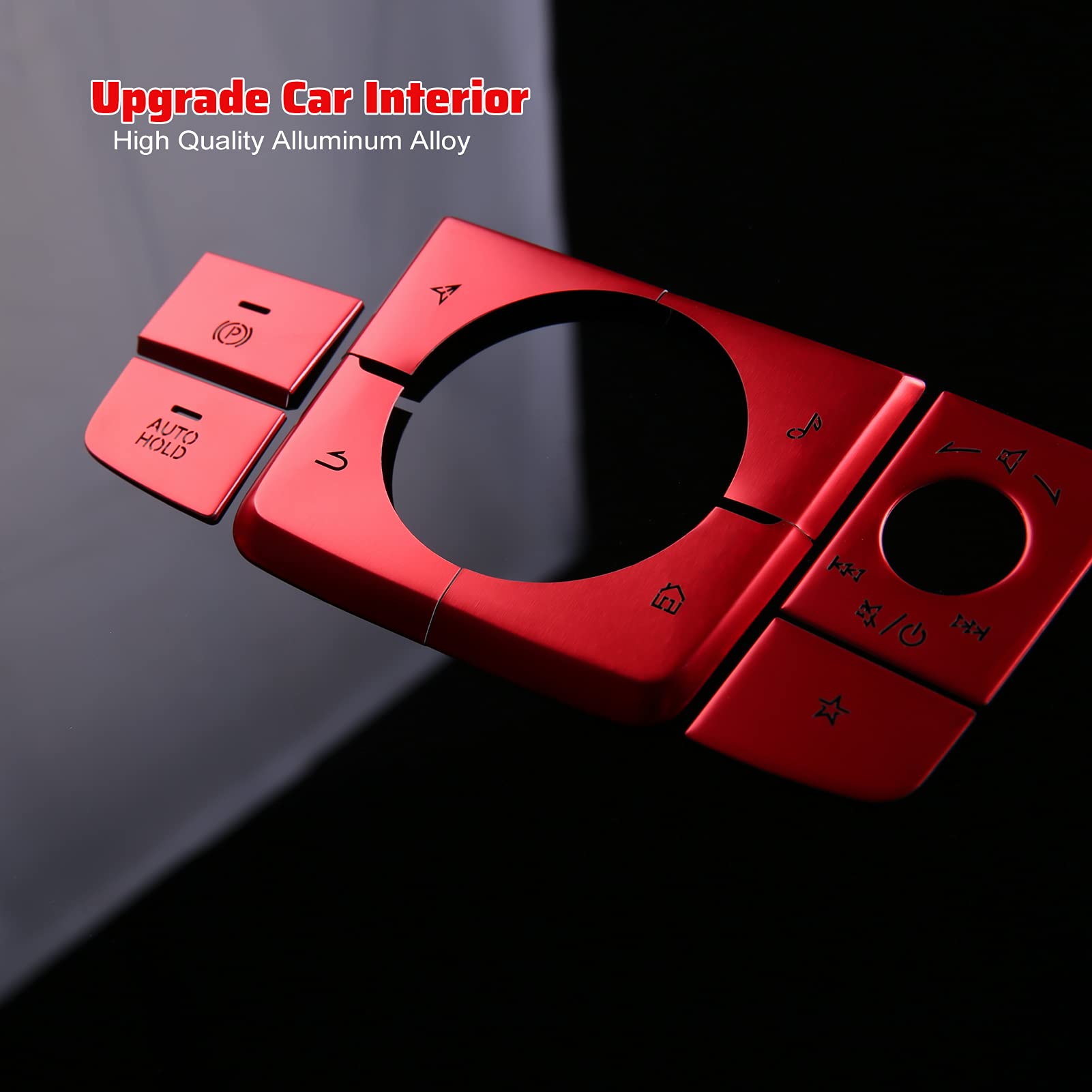 ANFOKAS 8pcs Compatible with Mazda 3 CX-30 CX-50 2025 2024 2023 2022 2021 2020 Accessories Car Center Console Cover Gears Gear Panel Gear Shift Knob Button Cover Trims -Red