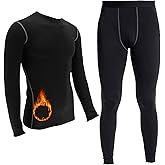 LANBAOSI Mens Thermal Underwear Set Long Johns Set with Fleece Lined Warm Base Layer Top Bottom Compression Suits Cold Gear