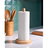 KitchLife Wooden Paper Towel Holder Countertop - Solid Freestanding Paper Towel Dispenser Stand with Non-Slip Base