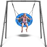 Trekassy 40" Saucer Swing with Stand, 440LBS Heavy Duty A-Frame | Patented Stable Frame, Weather-Resistant Construction, Designed for Years of Backyard Family Fun