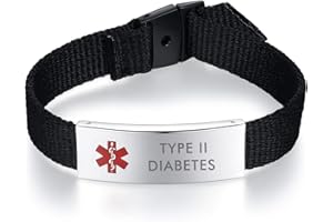 MNMOOM Sports Medical alert bracelets Easy-to-wear 5-8" long free adjustable canvas medical bracelets men women