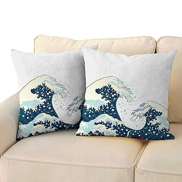 Amazon Com The Great Waves Of Kanagawa Machine Washable Pillows