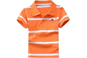 GENERIC Boys' String Polo Collared Shirt Short Sleeve Performance Cozy Comfort Stretch Golf Shirt Summer Casual Uniform Sport Tops