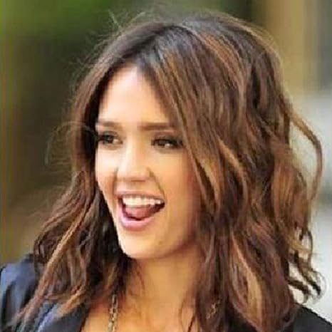 Short Ombre Wig Middle Part Disheveled Wavy Hair Shoulder Length