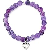 Mikovivi Inspirational Bracelet for Women, Agate Crystal Natural Stone Get Well Gifts with Encouragement Card Inspirational Jewelry for Women Sister Friends Spiritual Gift