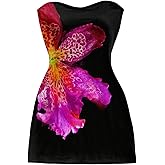 WDIRARA Women's Floral Strapless Bodycon Mini Dress Summer Vacation Tube Dresses