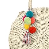 Straw Bag Pompom Pendant Handbag Keychain Colorful Tassel Ornaments for Women