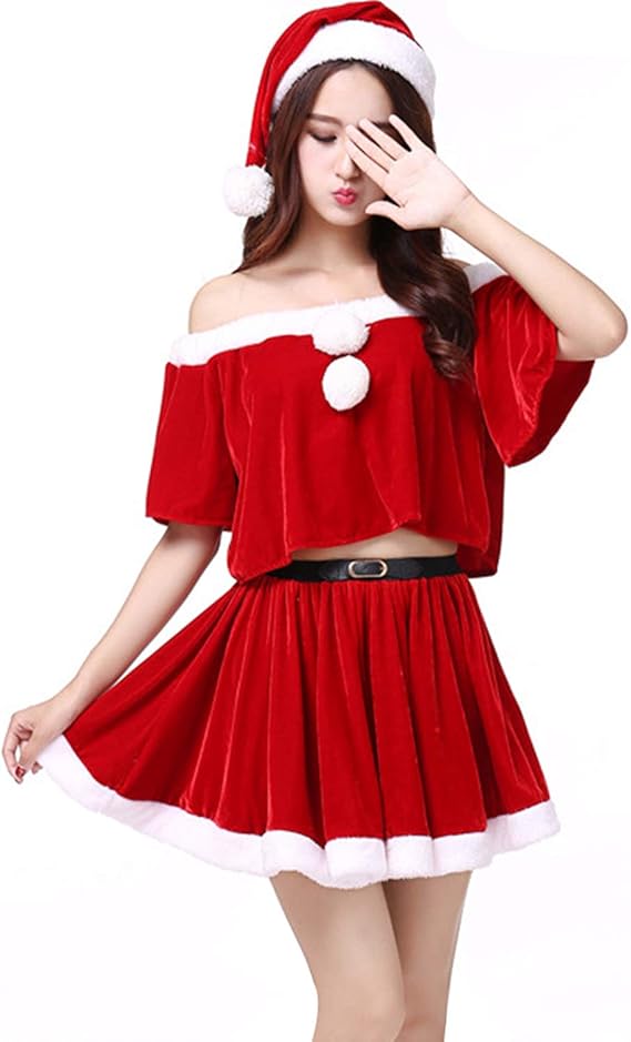 Amazon Co Jp サンタクロース衣装 レディース 可愛い セクシー サンタコスチューム クリスマス サンタ衣装 サンタコスプレ 服 ファッション小物