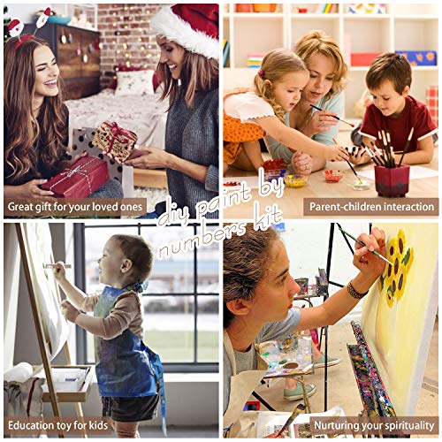 Fuumuui DIY Malen Nach Zahlen, DIY Digitale Leinwand Ölgemälde Geschenk für Kinder, Studenten, Erwachsene Anfänger… – Bild 6
