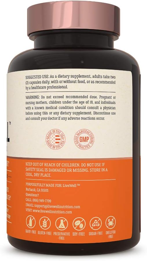 Magnesium Zinc & Vitamin D3 - Most Bioavailable Forms of Magnesium - Malate, Glycinate, Citrate - MagWell by LiveWell | Bone & Heart Health, Immune System Support - 120 Capsules: Health & Personal Care
