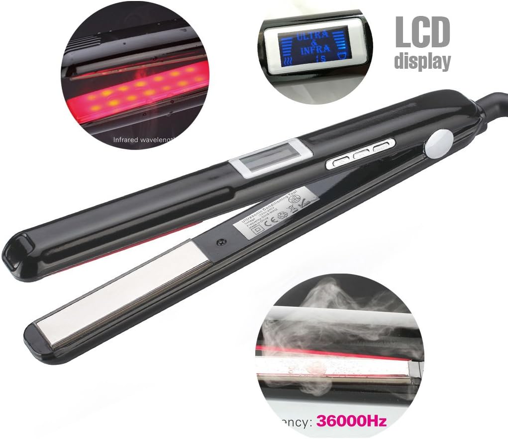 KIKI NEW GAIN LCD display UltraSonic Infrared Iron Hair Care Treatment Therapy Conditioning Tool Iron Recovers the damaged hair Hair Treament Styler Cold Iron hair conditioner import tool