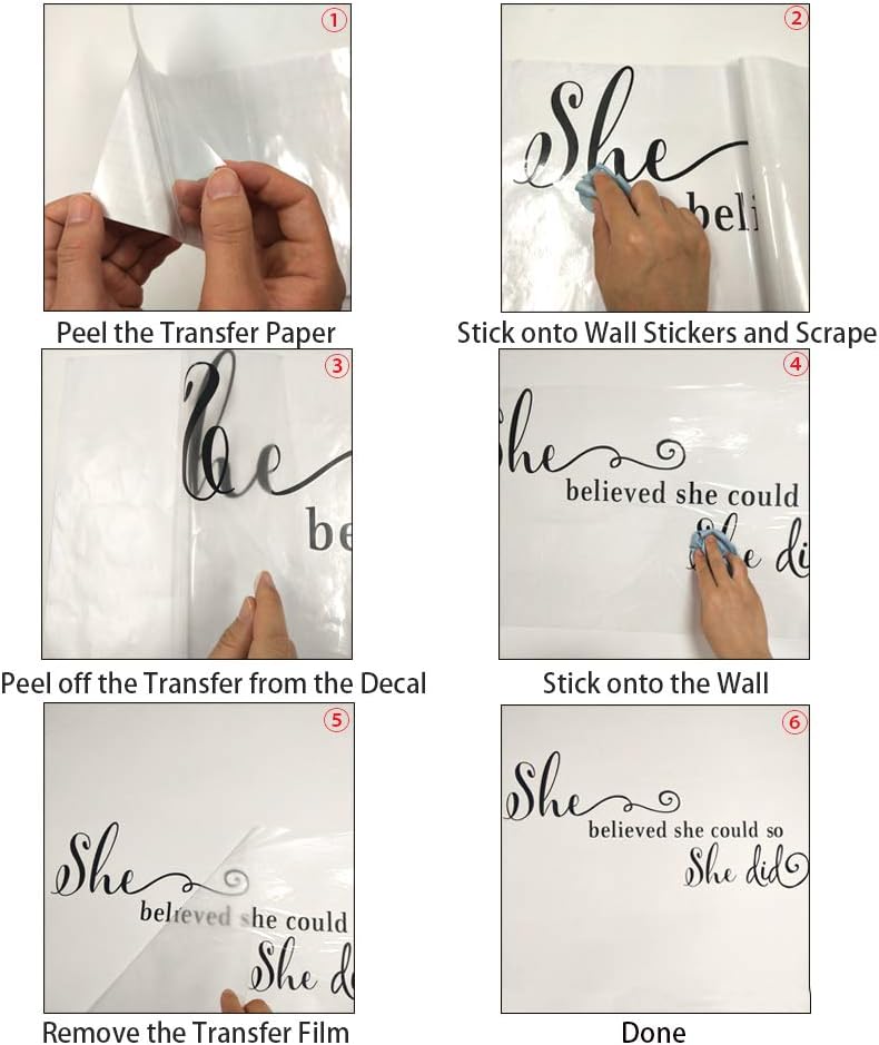 She Believed She Could So She Did Wall Art, Inspirational Decal Quote Saying, Motivational Home Decor, Encouragement Stickers - Image 5
