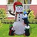 6 Foot Christmas Inflatables Snowman with Penguins, Airblown Inflatable Snowman with Red Hat/Branch Hands/Scarf, Lighted for Home Outdoor Yard Lawn Decorations