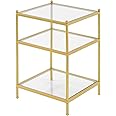 Convenience Concepts Royal Crest End Table, Clear Glass / Gold