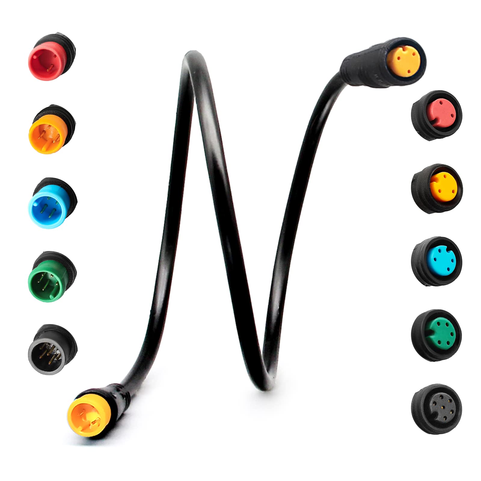 HUDAMZKY Ebike Extension Cable Julet 2Pin/3Pin/4Pin/5Pin/6Pin Waterproof Connector Female to Male DIY Electric Bicycle Brake Display Throttle Light Extension Signal Cable (3Pin Male-Female)