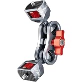 DINESK Mini Camera Magic Arm Flexible Articulating Arm with 1/4" Screws, 360 Degree Rotation, Dual Ballhead for Cameras, Monitor and Lights-4502