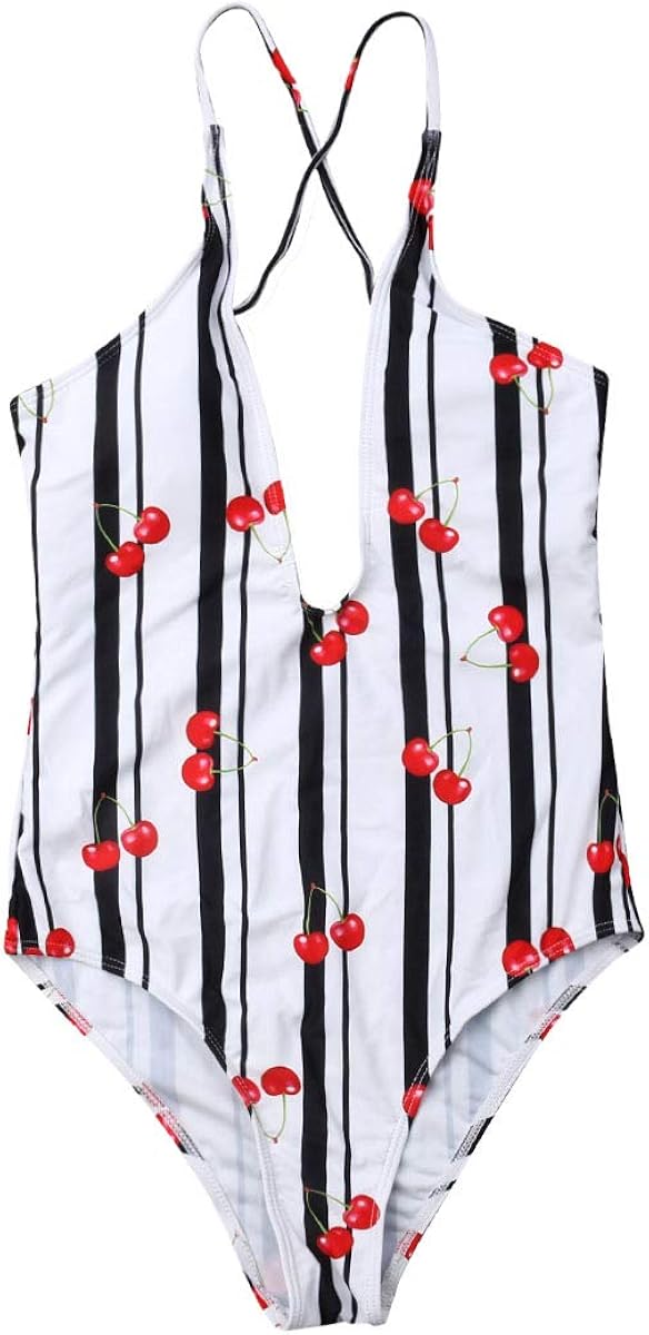 A Lot Of Concessions Mother And Daughter Bathing Suit One Piece Cherry Print Halter Monokini Family Matching Swimsuit High Quality Fast Shipping Fajalobi Tilburg Nl