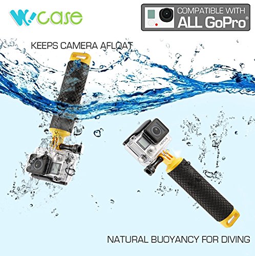 WoCase OceanPole (Pro Edition) GoPro Handle Floating Hand Grip for GoPro HERO4 HERO3+/3/2/1 Cameras for ALL water sports (Scuba Diving /Storage Compartment/Lost Preventing Wrist strap/Portable with Carabiner)