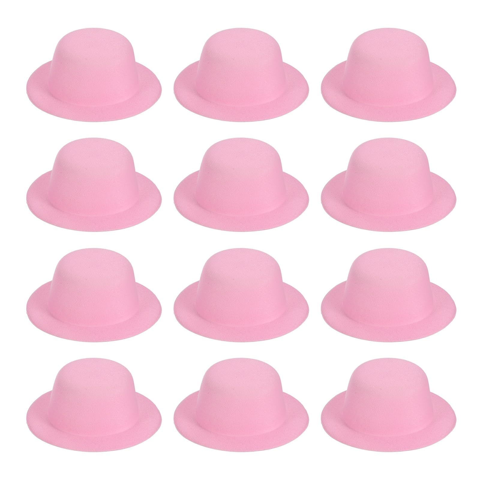 PATIKIL 5.3 Inch Mini Formal Hats, 12 Pcs Miniature Doll Hats Mini Top Hat for Crafts Hair Accessories Decorate Doll Snowman, Pink