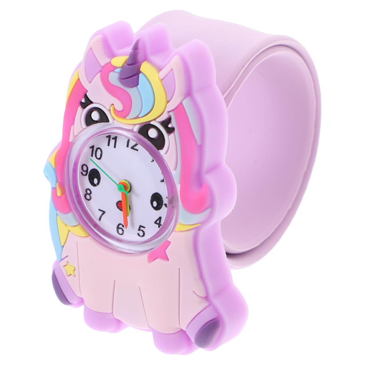 Hemobllo Kids Cartoon Unicorn Slap Bracelet Watch Lightweight Silicone Quartz Watch Educational Toy for Birthday Party and School Play