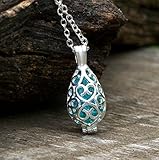 Recycled Vintage Mason Jar Filigree Teardrop Necklace