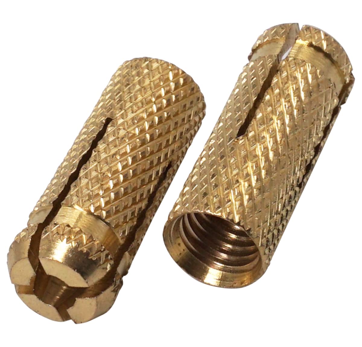 SKIR'CO (10 pcs) Brass Drop in Anchors M10 x 32 mm, Bolt Sleeve, Expansion Wall Dowels, Masonry Concrete Anchor