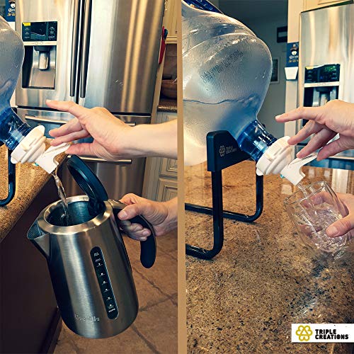 2 Pcs Water Dispenser Valve (BPA FREE) for 55mm Crown Top Drinking 3-5 Gallon Jug Bottle Reusable Water Jug Cap Replacement Faucet Spigot Tap - Includes Blue Dust Cover. - Thumbnail 3