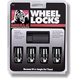 Gorilla Automotive 71631NBC Acorn Black Chrome Wheel Locks (12mm x 1.50 Thread Size) Pack of 4