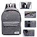 School Bag Canvas Book Bag School Backpacks With Pen Bag for boys girls (Grey)