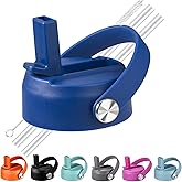 Straw Lid for Hydro Flask, Lids with Straw Compatible with Hydro Flask Wide Mouth 12/18/20/32/40 oz Water Bottles, Leak-Proof Drinking Cap with Replacement Straw, Durable Sport Bottle Lid Accessories