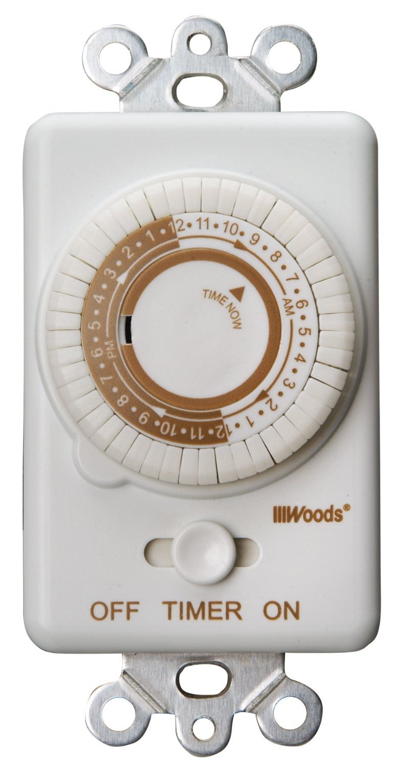 Photo 1 of Woods 59745 59745WD 24-Hour Mechanical Converts A Wall Light Switch to Timer (White)