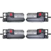Lcyolada Set of 4 Interior Door Handles for 2003-2008 Toyota Corolla, 2005-2015 Toyota Tacoma, 2003-2008 Pontiac Vibe,Replaces# TO1352136, 6920602100B0, Gray