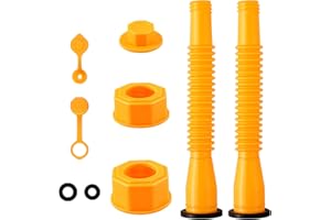 Pinkaty Gas Can Spout Replacement for 1/2/5/10Gallon Cans,Gas Can Nozzles Old Style 5 Gallon Gas Can Kit,Flexible Gas Can Spout,Gas Can Vent Caps,Spout Cover,Base Caps,HDPE Material,US Standard,Fits