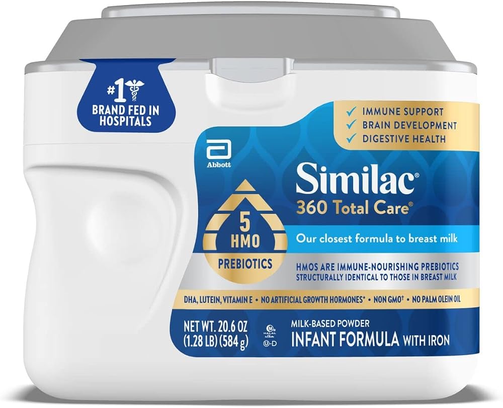 Similac 360 Total Care Baby Formula Powder, Exclusive 5 Prebiotic Blend | Infant Formula Designed to Support Baby’s Immune Sy